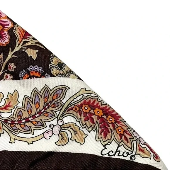 Vintage Echo Floral Silk Scarf - Picture 2 of 3
